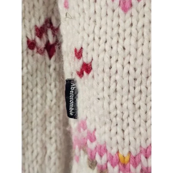 Abercrombie & Fitch Lambswool Blend Fair Isle Sweater Medium - Picture 7 of 12